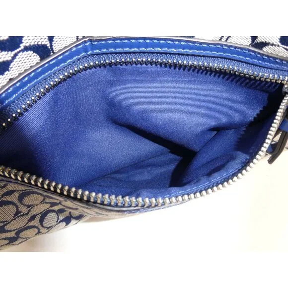 Coach Signature Navy Foldover Crossbody F27024 - Picture 9 of 16